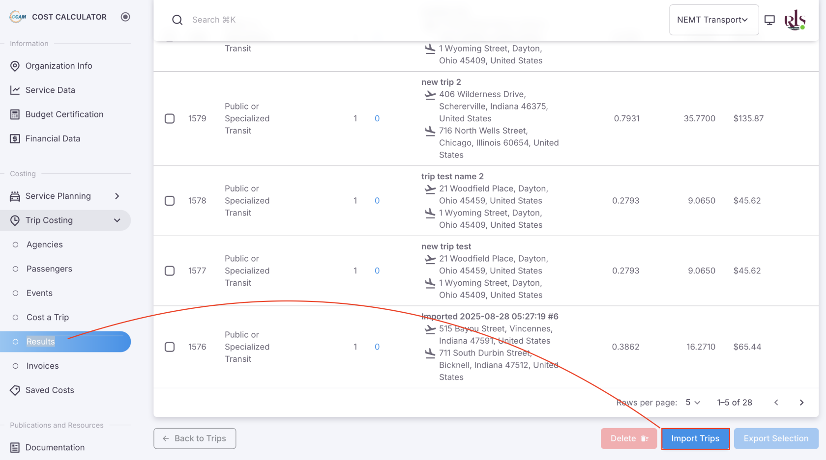 import csv template